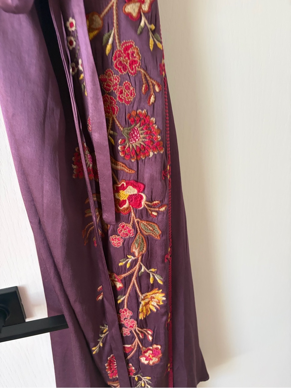 Johnny Was Plum Embroidered Maxi Dress with Floral Accents - Picture 5 of 10